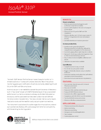 Thumbnail of document Data Sheet - IsoAir® 310P Remote Cleanroom Particle Sensor